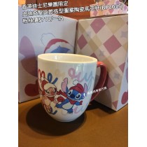 香港迪士尼樂園限定 史迪奇 聖誕節造型圖案陶瓷馬克杯 (BP0035)